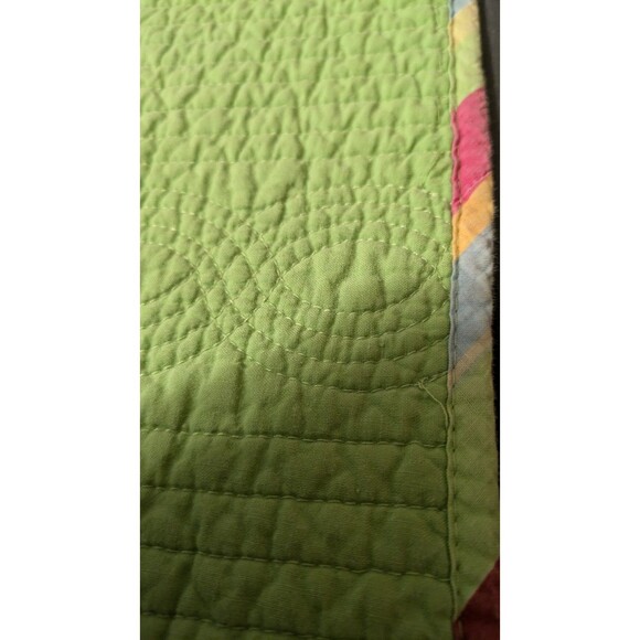 Rainbow Quilt Homemade‎ With Machine 84" X 84" & 2 Shams Full - Queen With Case - Picture 16 of 16